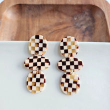 Load image into Gallery viewer, Florence Earrings-Brown Checker
