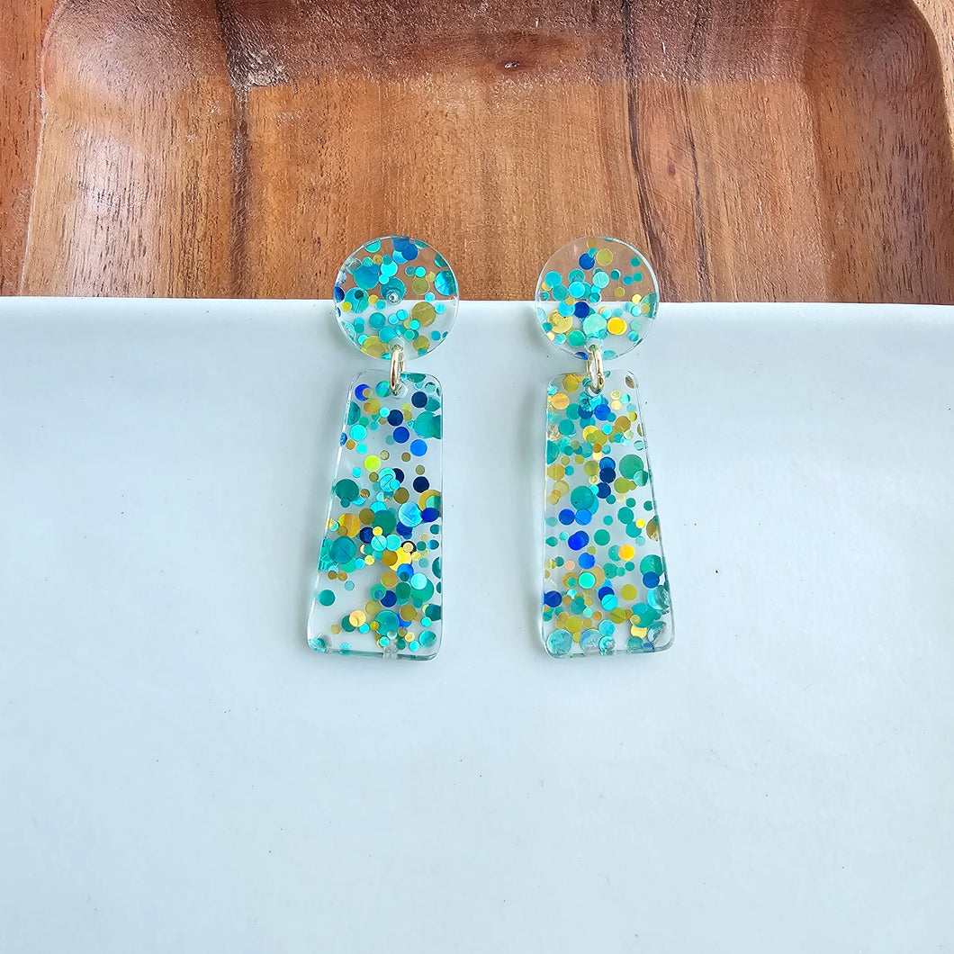 Mia Aqua Confetti Earrings