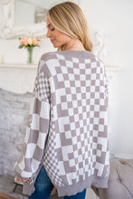 Load image into Gallery viewer, Shimmered Taupe Checker Cardigan
