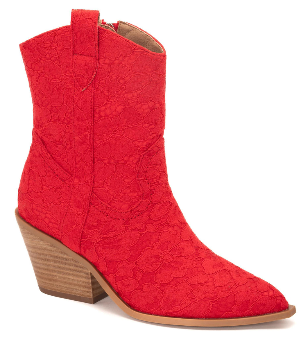 Shania Red Lace Boots
