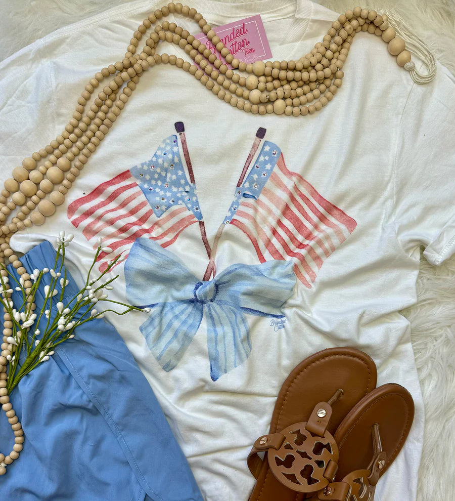 Red White and Bows Tee