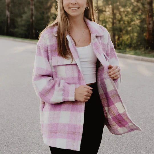 Purple Plaid Flannel Shacket