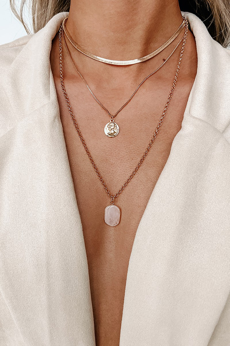 The Pink Coin Layering Necklaces