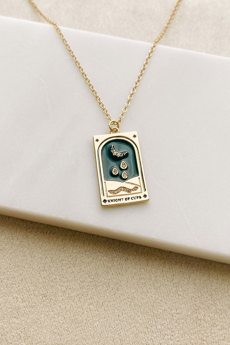 The Moon Knight of Cups Tarot Card Necklace