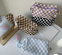 Load image into Gallery viewer, Checkerboard Makeup Bag
