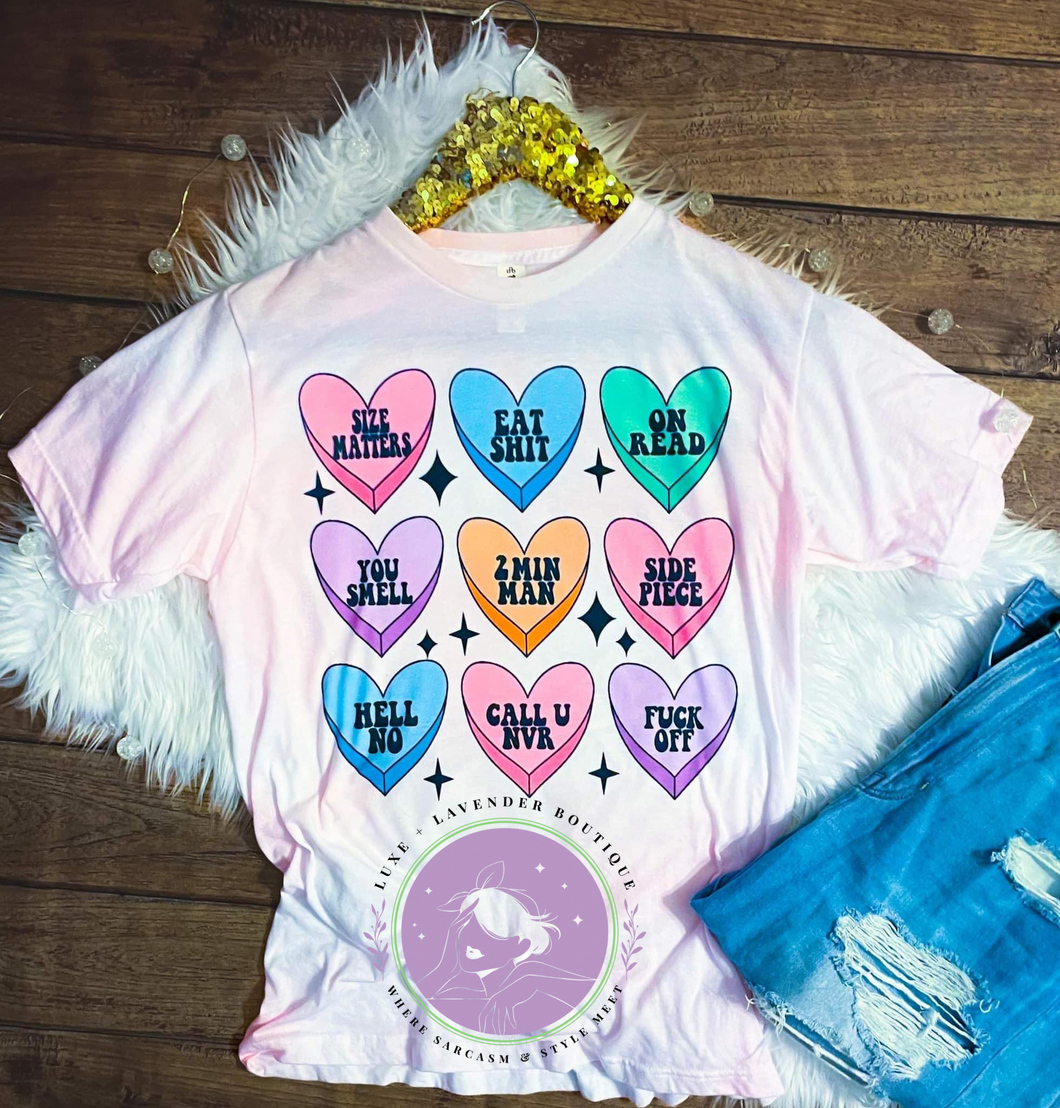 Anti-Valentines Candy Heart Tee