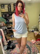 Load image into Gallery viewer, White Rolled Cuff Denim Shorts

