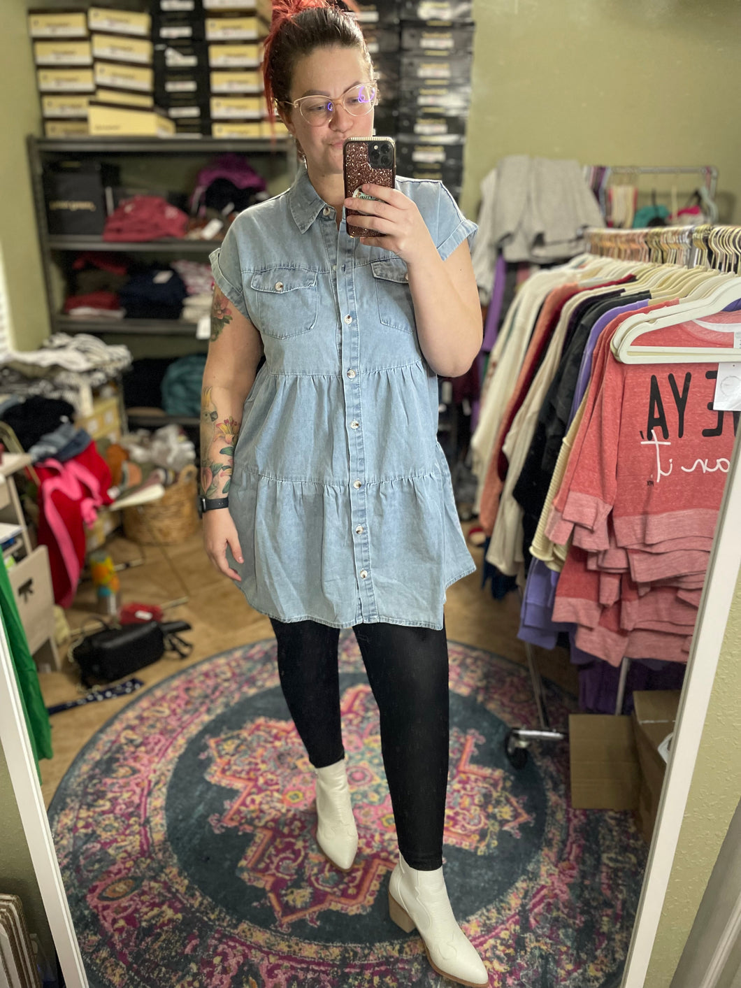 Darling Denim Shirt Dress