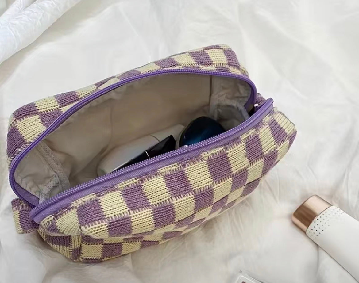 Checkerboard Makeup Bag – Luxe + Lavender Boutique, LLC