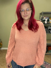 Load image into Gallery viewer, Apricot Bubble Sleeve Sweater
