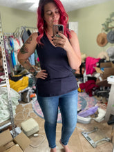 Load image into Gallery viewer, Navy VNeck Tank
